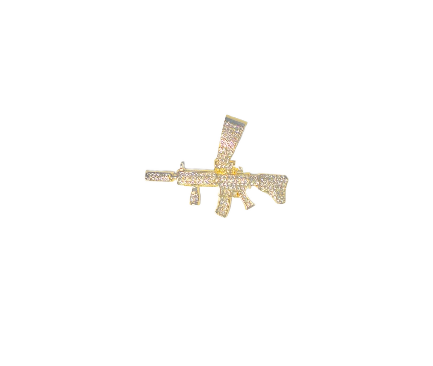 Iced Out Rifle Pendant - Diamond CZ