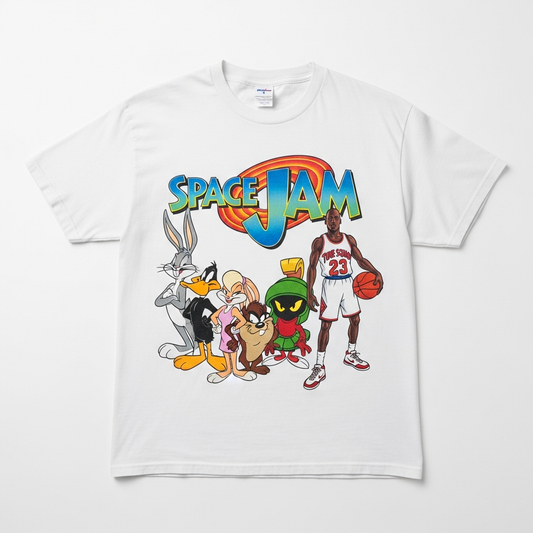 Space Jam White Tee Vintage Inspired Cotton T Shirt For Collectors